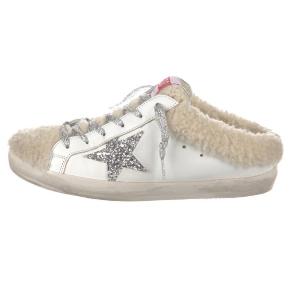 Golden Goose Shoes - Golden goose sabot slip on fur sparkle mule sneakers 39